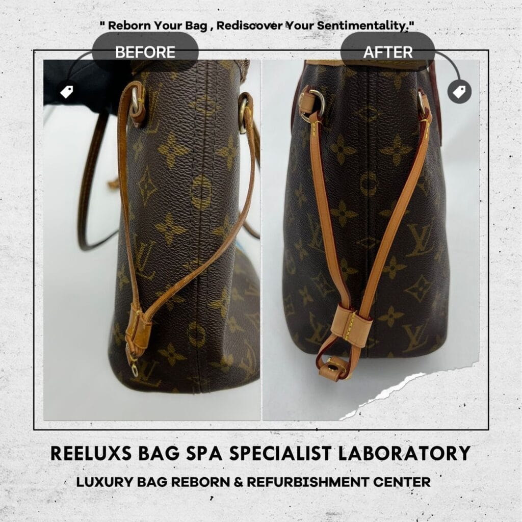 Neverfull Monogram Canvas Tote Bag Pocket Peel Off Removal & Entire Vachetta… — frame 6