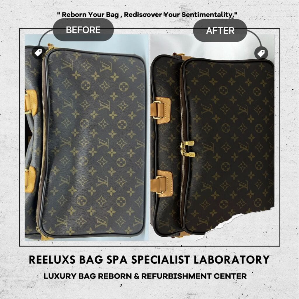 Louis Vuitton Monogram Icare Laptop Bag Entire Vachetta Crack & Damage Oxidation… — frame 4
