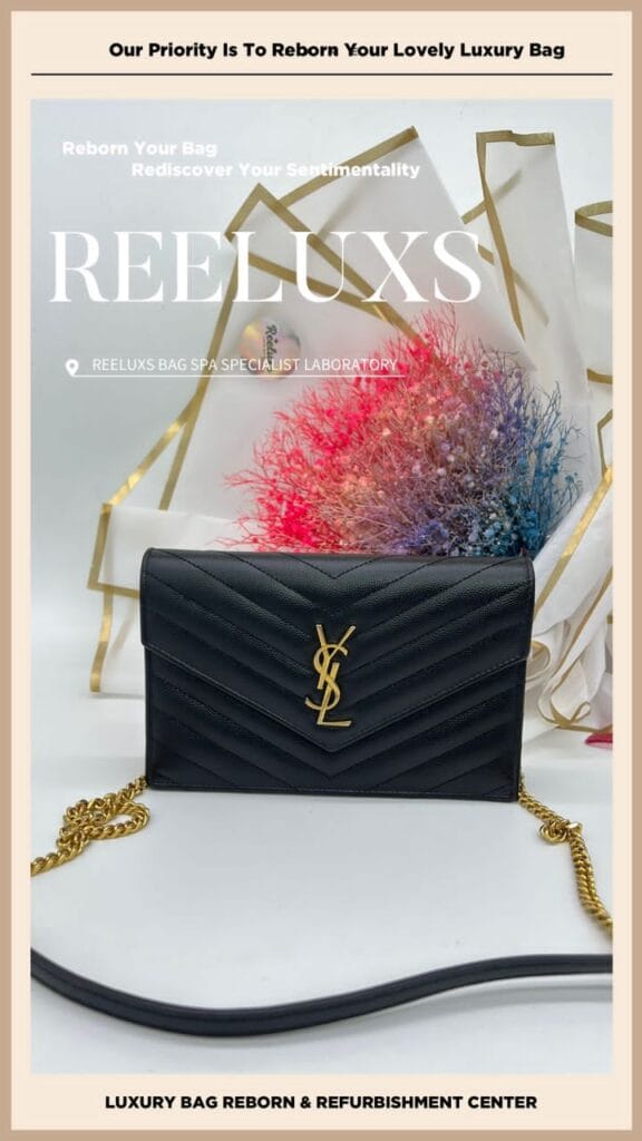 YSL Saint Laurent Envelope Wallet On Chain Corner Broken Damaged Repair Color… — frame 5