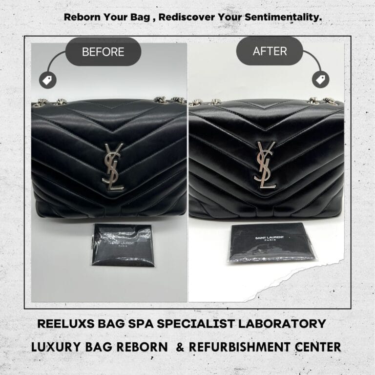 Yves Saint Laurent Black Quilted Leather Small LouLou Bag Metal Polish Cleaning & Corner Damaged Color  Faded Restoration