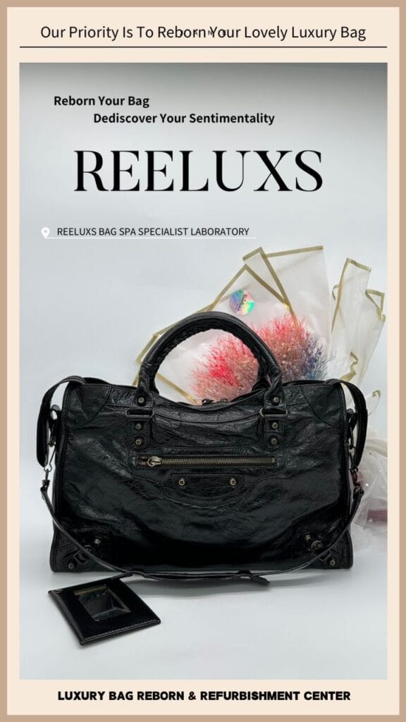 Classic City Aged Calfskin Yellow Color Leather Bag Corner Faded Color Damaged Changed To Black Color Refurbishment — frame 11