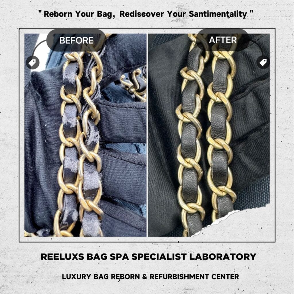 Black Chevron Patchwork Single Flap Bag Fabric Color Faded Chain Leather Peel… — frame 3
