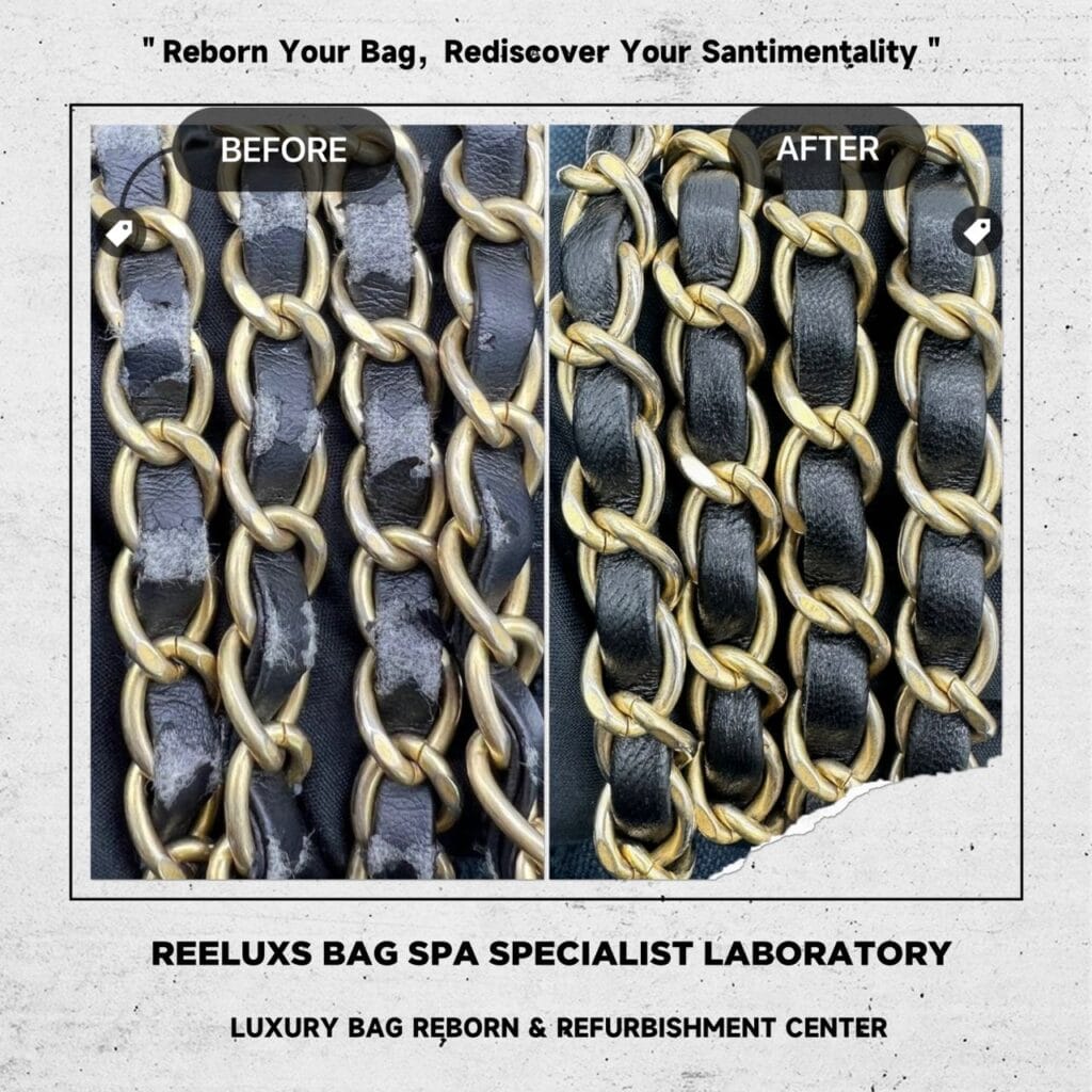 Black Chevron Patchwork Single Flap Bag Fabric Color Faded Chain Leather Peel… — frame 1