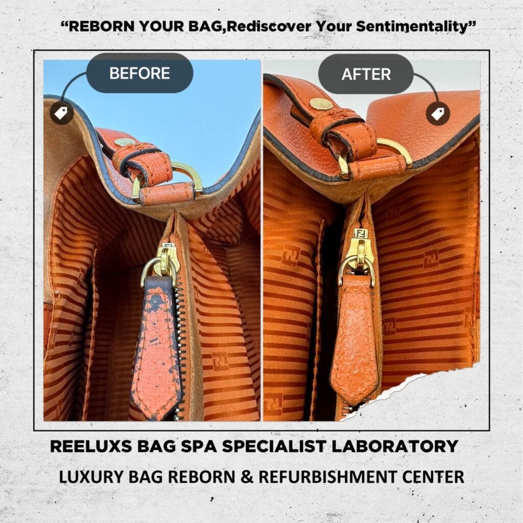 Two Tone Orange Leather Medium 2jours Tote Bag Cleaning Leather Melted Corner… — frame 5