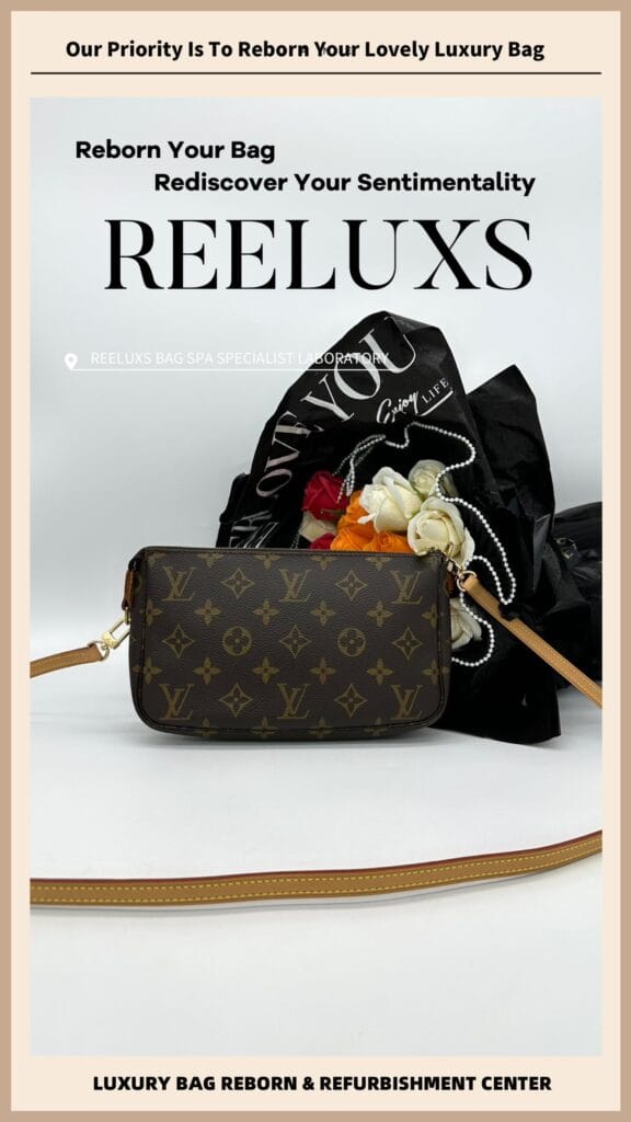 Monogram Pochette Accessories Shoulder Bag Entire Vachetta Cracked & Damaged Oxidation — frame 3