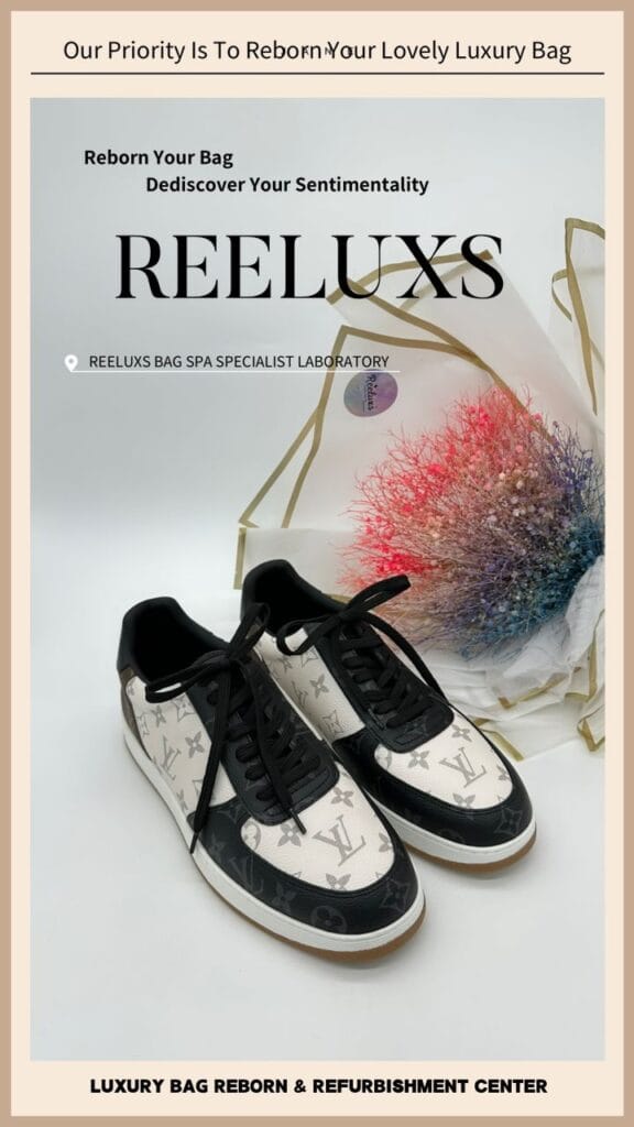 LOUIS VUITTON Rivoli White Grey Sneaker Ebene Side Sole Broken & Canvas… — frame 11