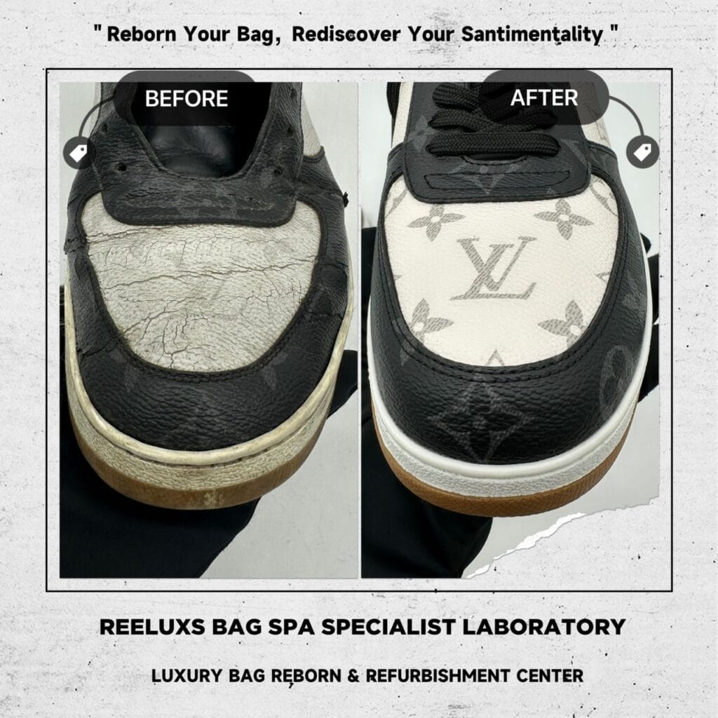 LOUIS VUITTON Rivoli White Grey Sneaker Ebene Side Sole Broken & Canvas… — frame 3