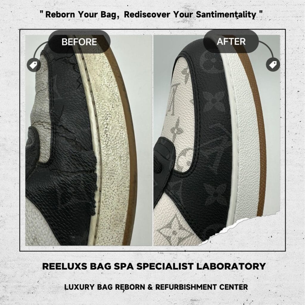 LOUIS VUITTON Rivoli White Grey Sneaker Ebene Side Sole Broken & Canvas… — frame 4