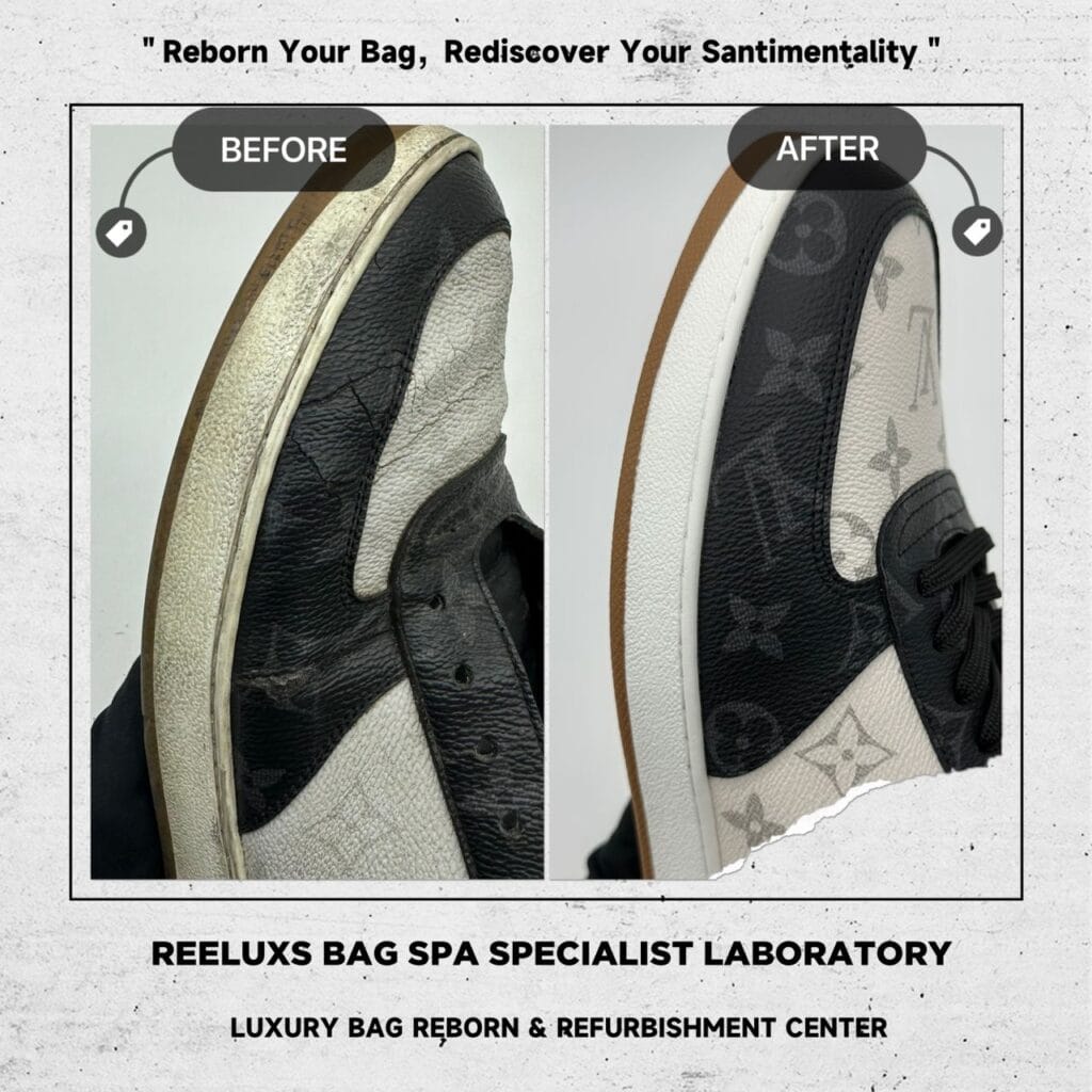 LOUIS VUITTON Rivoli White Grey Sneaker Ebene Side Sole Broken & Canvas… — frame 5
