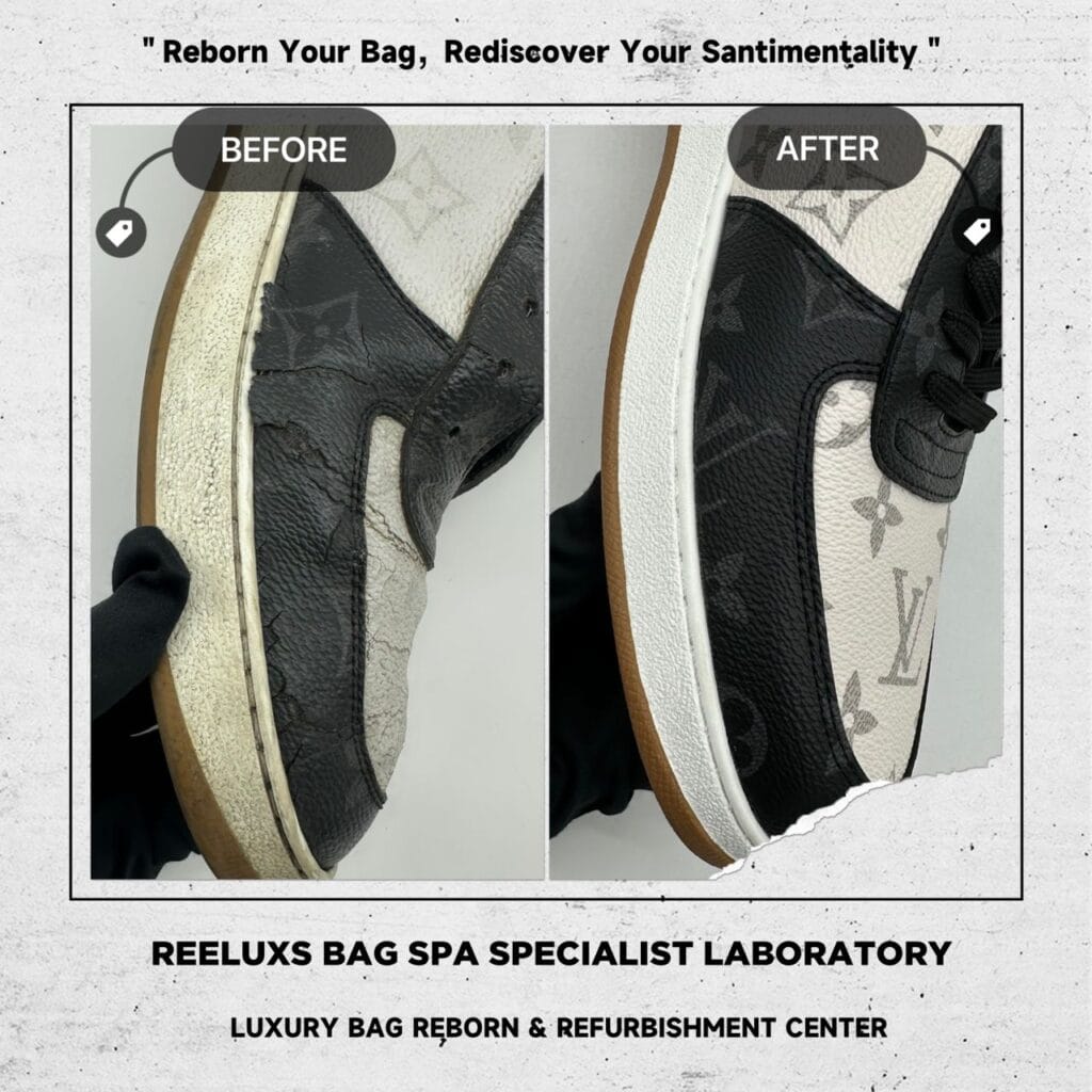LOUIS VUITTON Rivoli White Grey Sneaker Ebene Side Sole Broken & Canvas… — frame 6