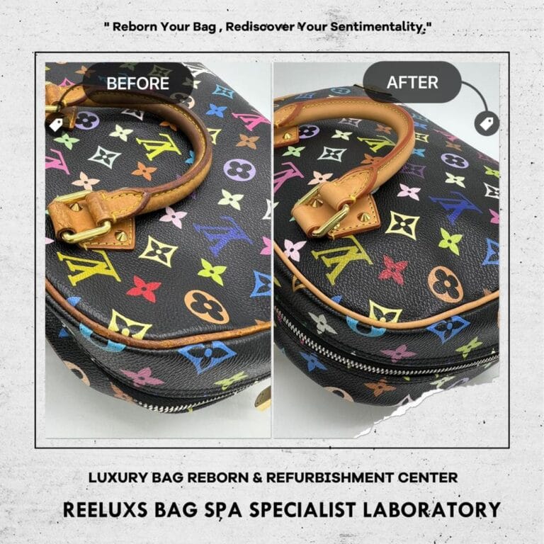 Louis Vuitton Trouville Black Monogram Multicolor Zipper Stuck Treatment Entire Vachetta Cracked & Damaged Oxidation Refurbishment