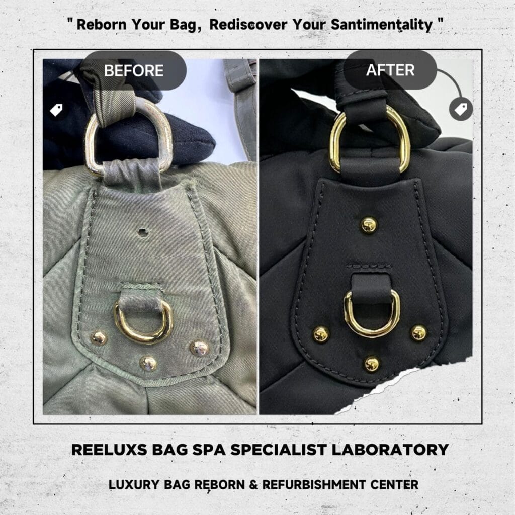 Tessuto Cheron Nylon Tote Bag Color Entire Metal Tarnished 24K Gold Re-plating… — frame 10