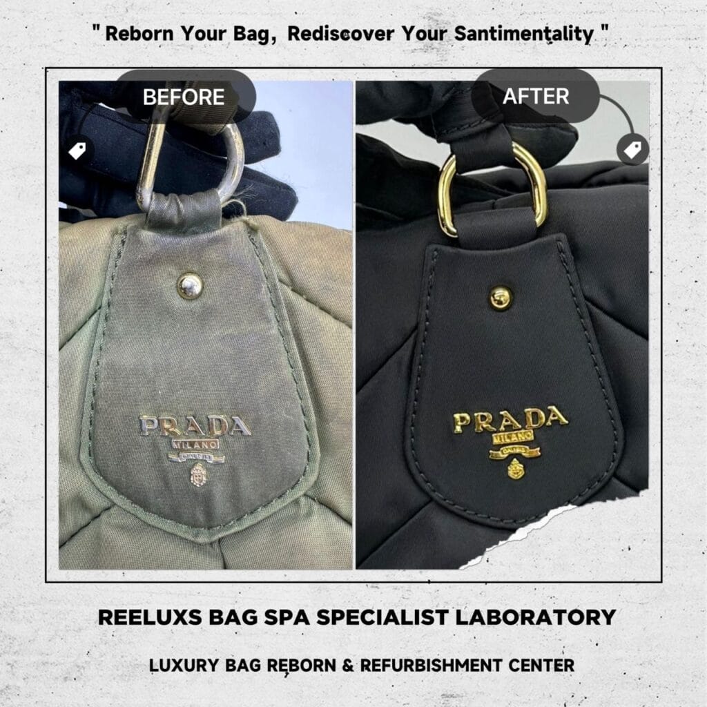 Tessuto Cheron Nylon Tote Bag Color Entire Metal Tarnished 24K Gold Re-plating… — frame 11