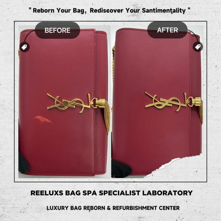 Yves Saint Laurent Kate Wallet On Chain Leather Scratch Color Faded Restoration