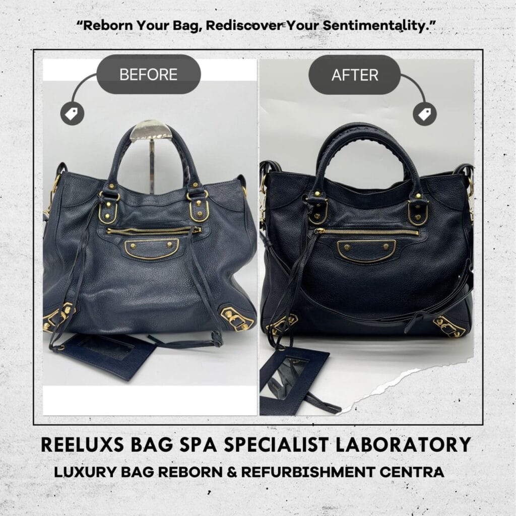 City Bag Black Leather Color Faded Corner Damaged Oil Edge Cracked &… — frame 1