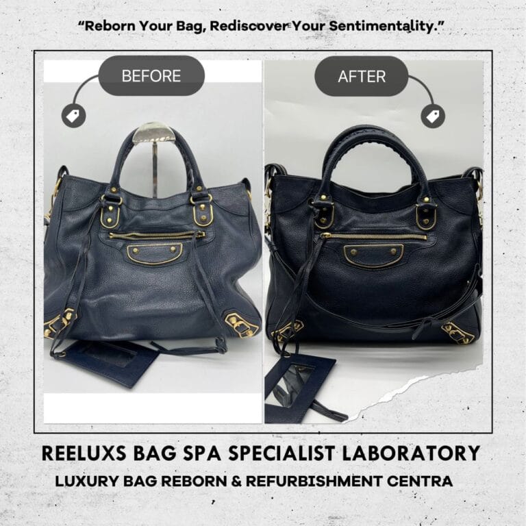 BALENCIAGA City Bag Black Leather Color Faded Corner Damaged Oil Edge Cracked & Damaged Refurbishment