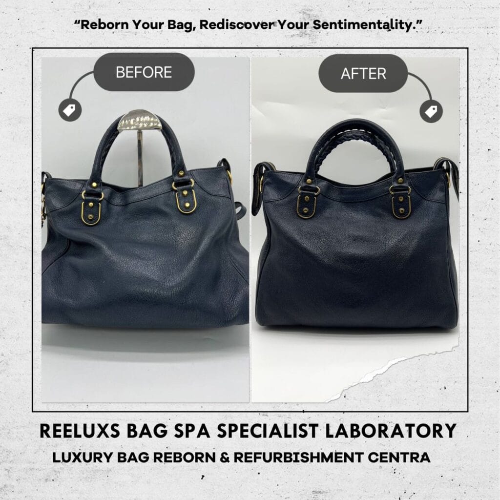 City Bag Black Leather Color Faded Corner Damaged Oil Edge Cracked &… — frame 2