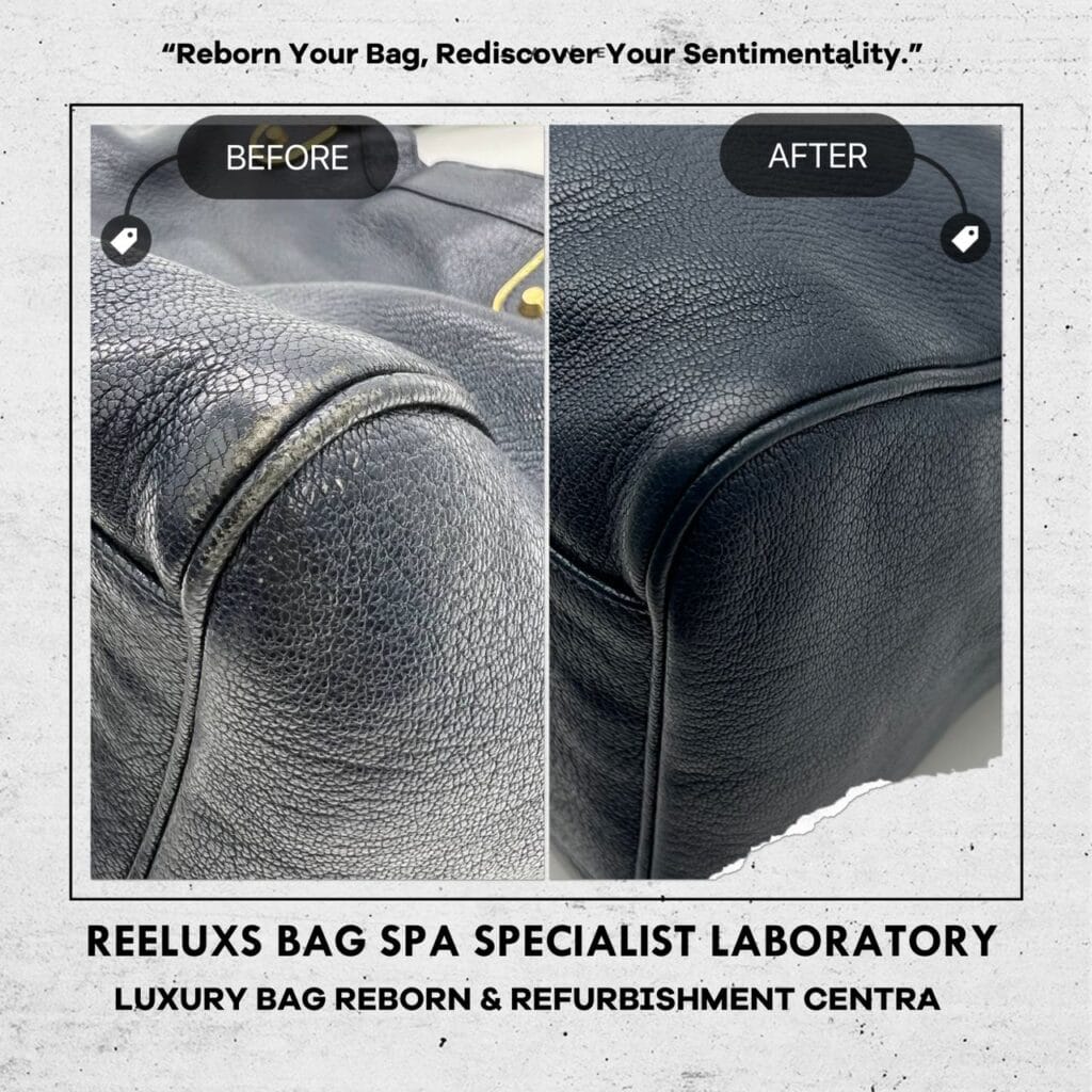 City Bag Black Leather Color Faded Corner Damaged Oil Edge Cracked &… — frame 3
