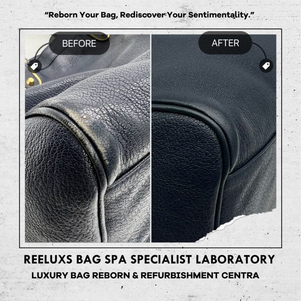 City Bag Black Leather Color Faded Corner Damaged Oil Edge Cracked &… — frame 4