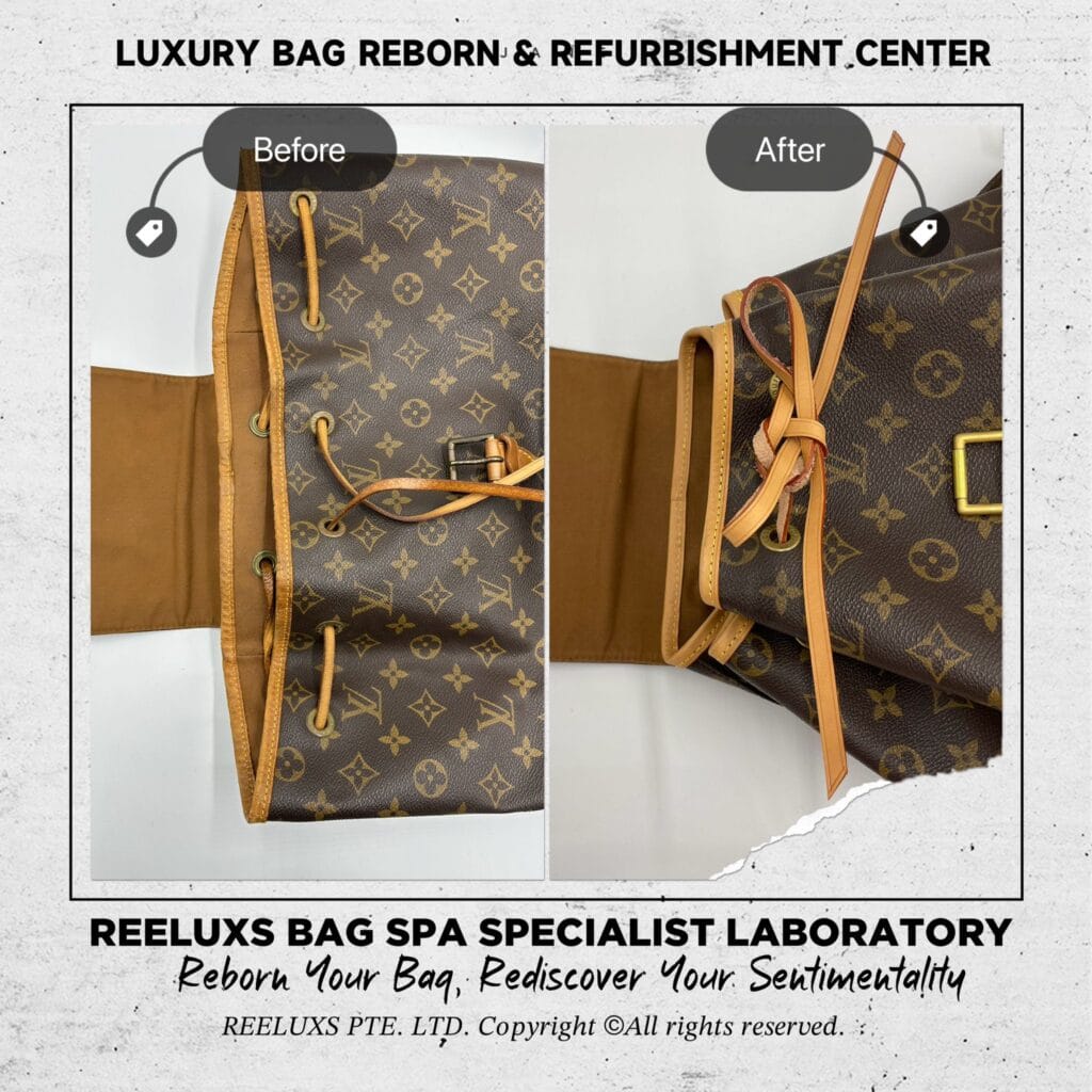 Backpack Montsouris Monogram Canvas Color Faded Entire Vachetta Fully Stain & Scratch… — frame 1
