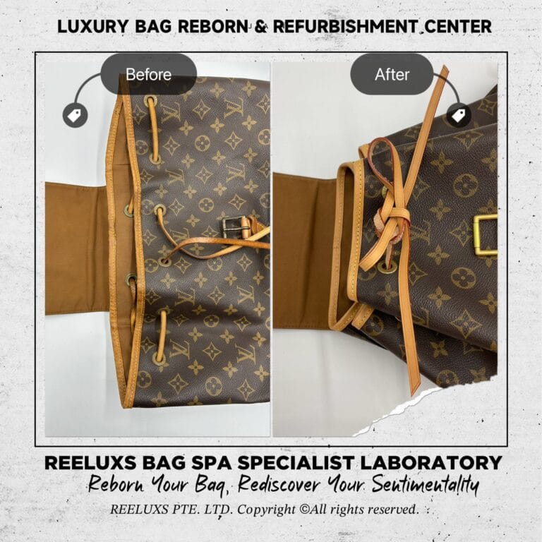 Louis Vuitton Backpack Montsouris Monogram Canvas Color Faded Entire Vachetta Fully Stain & Scratch Oxidation Replacement