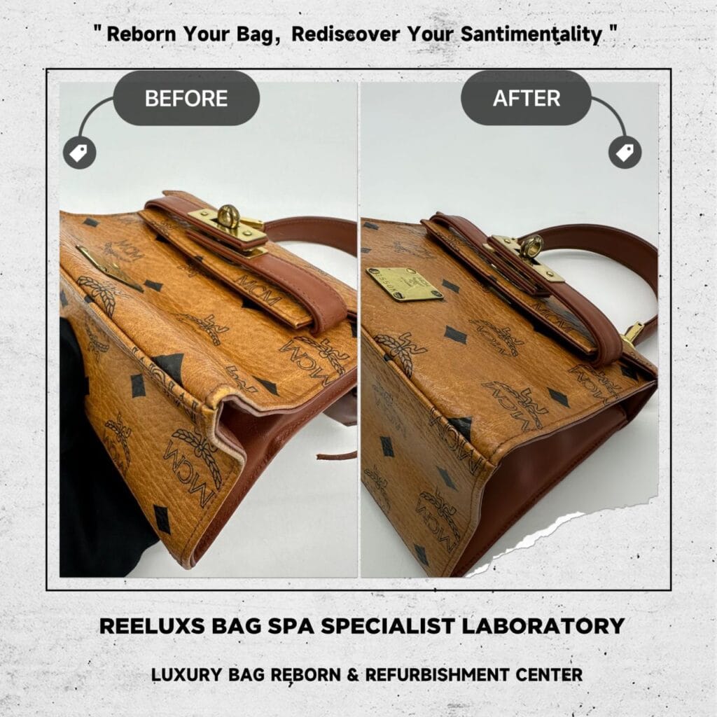Brown Mini Kelly Visetos Satchel Leather Handbag Corner Damaged Leather Color Peel… — frame 4