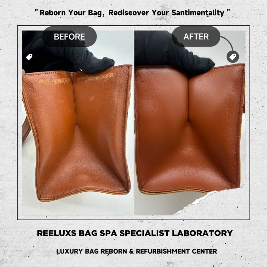 Brown Mini Kelly Visetos Satchel Leather Handbag Corner Damaged Leather Color Peel… — frame 6