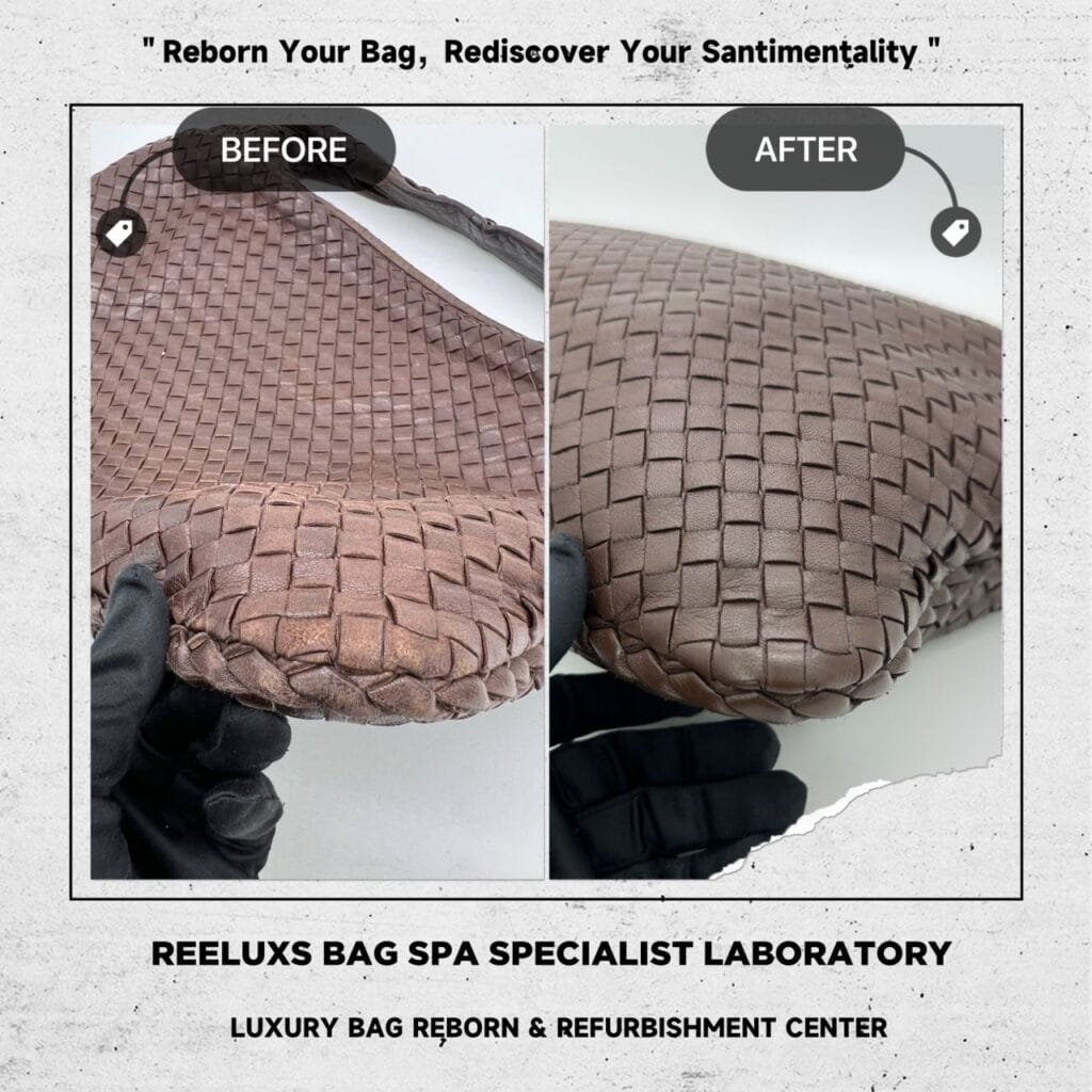 Hobo Bag Vintage Corner Damaged Leather Color Faded Peel Off — frame 11
