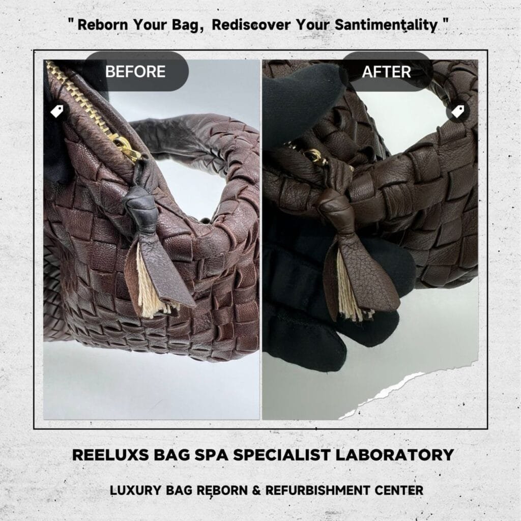 Hobo Bag Vintage Corner Damaged Leather Color Faded Peel Off — frame 4