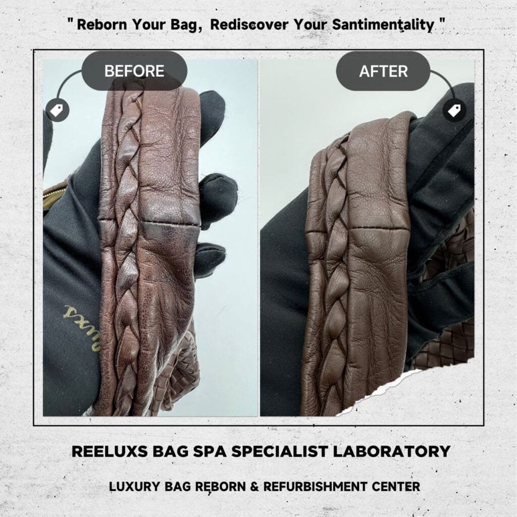 Hobo Bag Vintage Corner Damaged Leather Color Faded Peel Off — frame 6