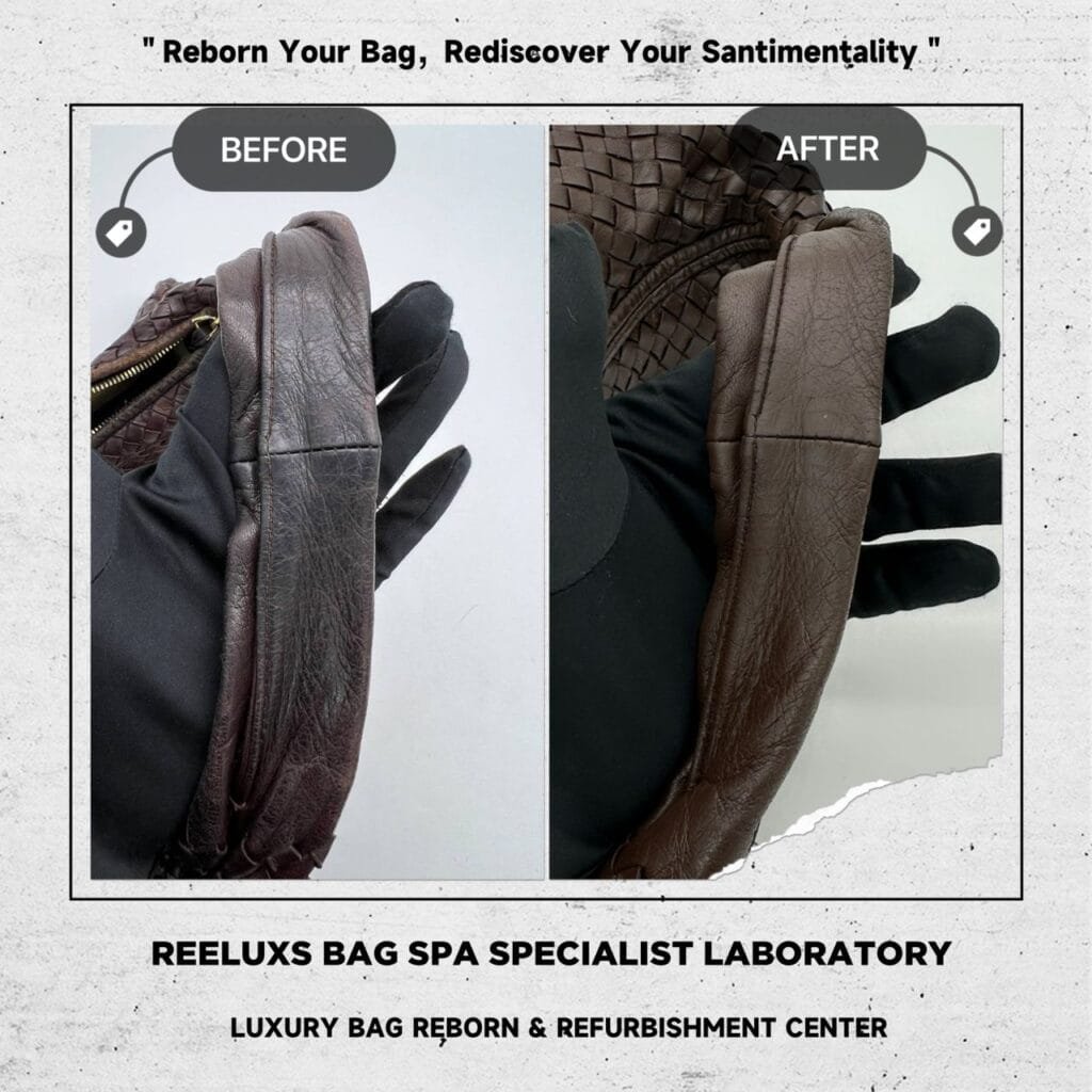 Hobo Bag Vintage Corner Damaged Leather Color Faded Peel Off — frame 7
