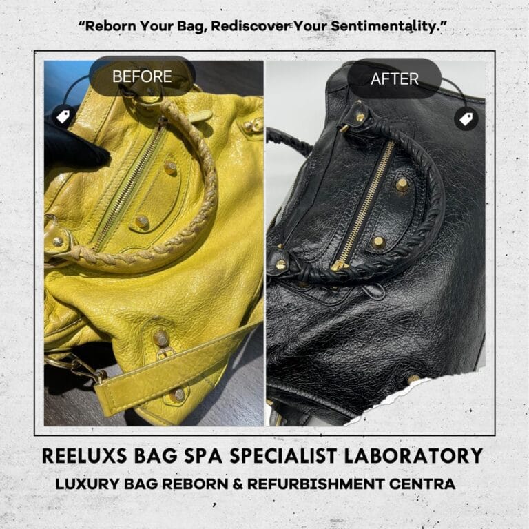 Balenciaga Classic City Yellow Color HandBag Color Faded Corner Damaged Hand Rope String Faded Entire Oil Edge Cracked & Damaged & Changed To Black Color Refurbishment