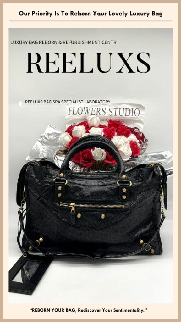 Classic City Yellow Color HandBag Color Faded Corner Damaged Hand Rope String Faded Entire Oil Edge Cracked & Damaged & Changed To Black Color Refurbishment — frame 13