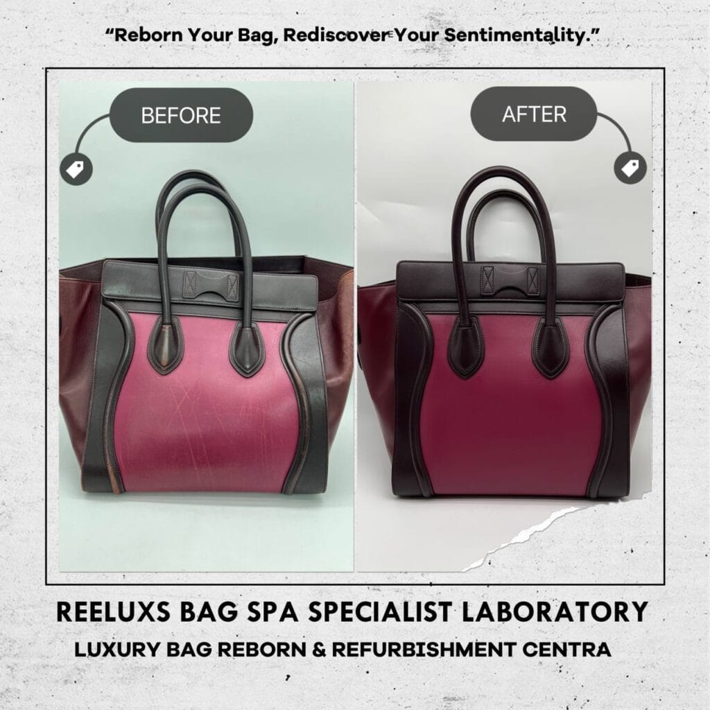 Micro Luggage Tote Bag Color Faded Leather Scratch Restoration & Entire Oil… — frame 11