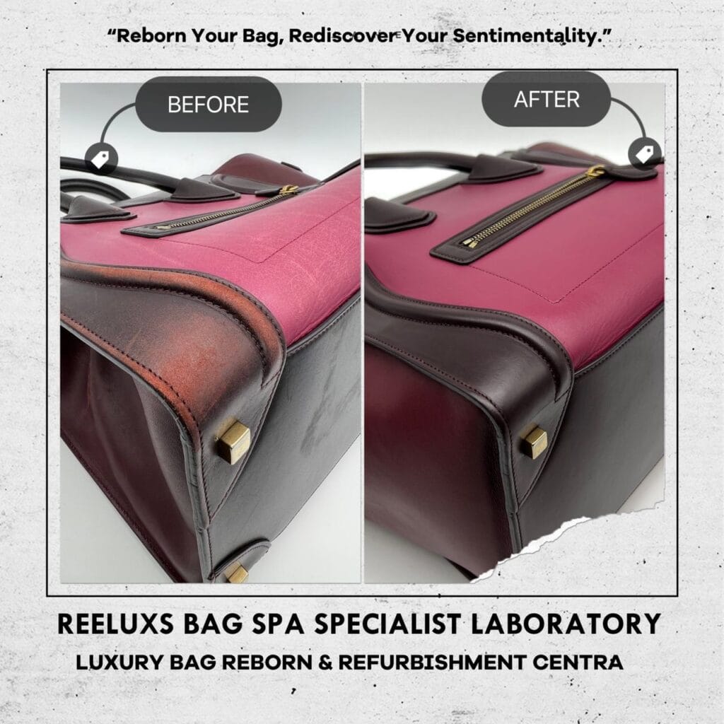 Micro Luggage Tote Bag Color Faded Leather Scratch Restoration & Entire Oil… — frame 7