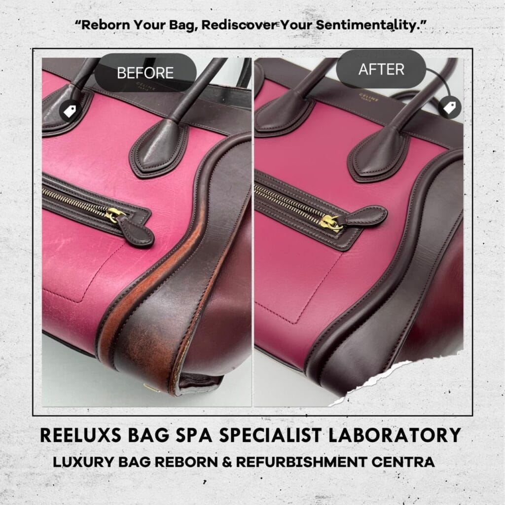 Micro Luggage Tote Bag Color Faded Leather Scratch Restoration & Entire Oil… — frame 9