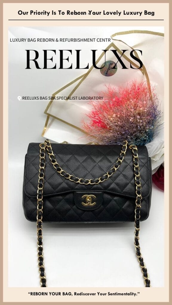 Jambo Black Caviar Double Flap Bag Corner Run Of The String Tread… — frame 4