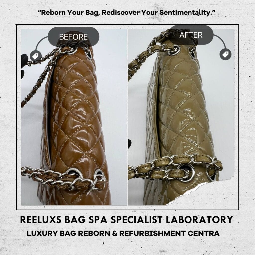 Patent Classic Double Flap Bag Chain Leather Shoulder Bag Patent Color Oxidation… — frame 5