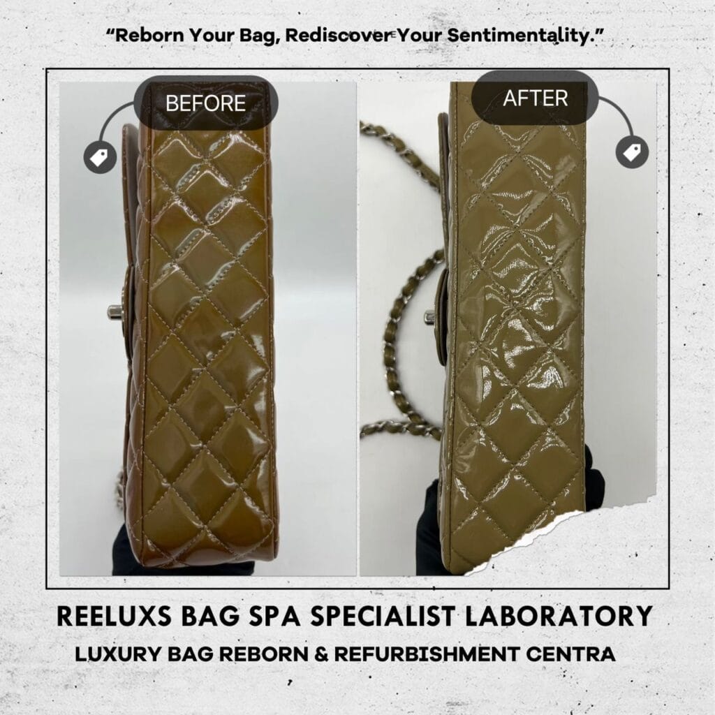 Patent Classic Double Flap Bag Chain Leather Shoulder Bag Patent Color Oxidation… — frame 7