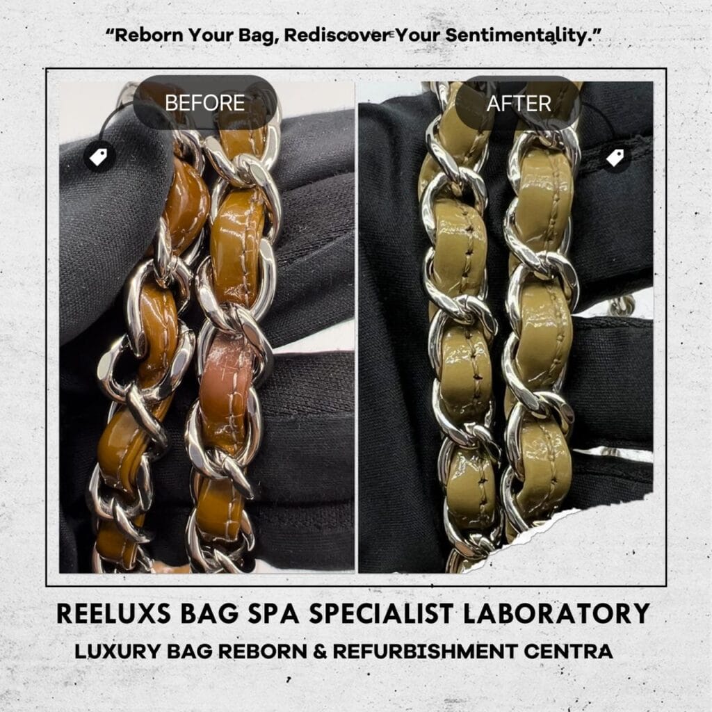 Patent Classic Double Flap Bag Chain Leather Shoulder Bag Patent Color Oxidation… — frame 8