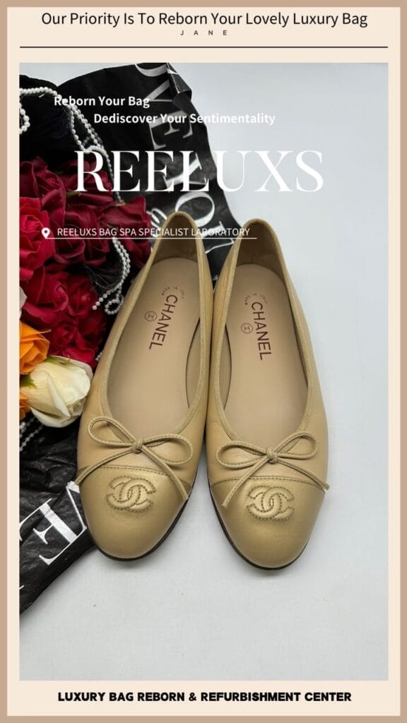 CHANNEL Bellet Flats Shoes Leather Peel Off Foot Base Color Faded Metallic… — frame 8