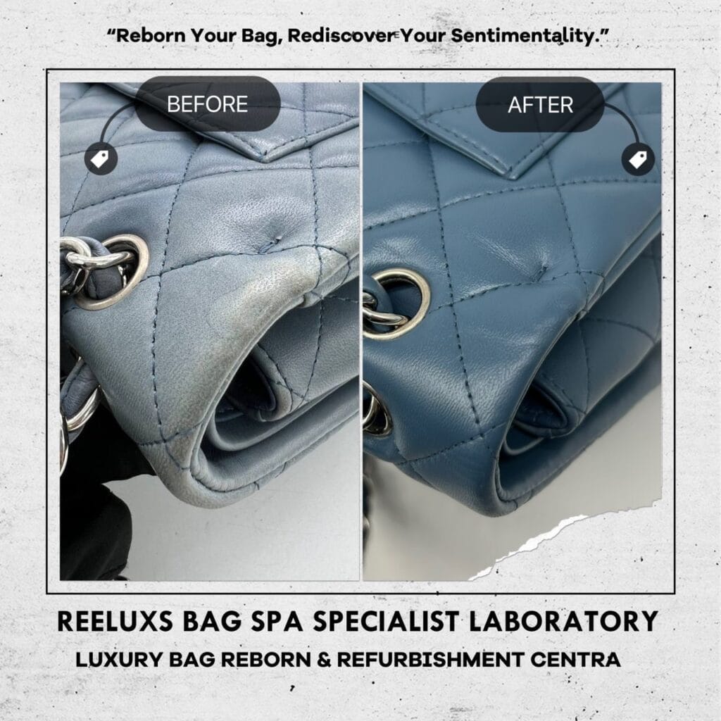 Lambskin Teal Blue Matelasse Maxi Double Flap Shoulder Bag Leather Dull Corner… — frame 8