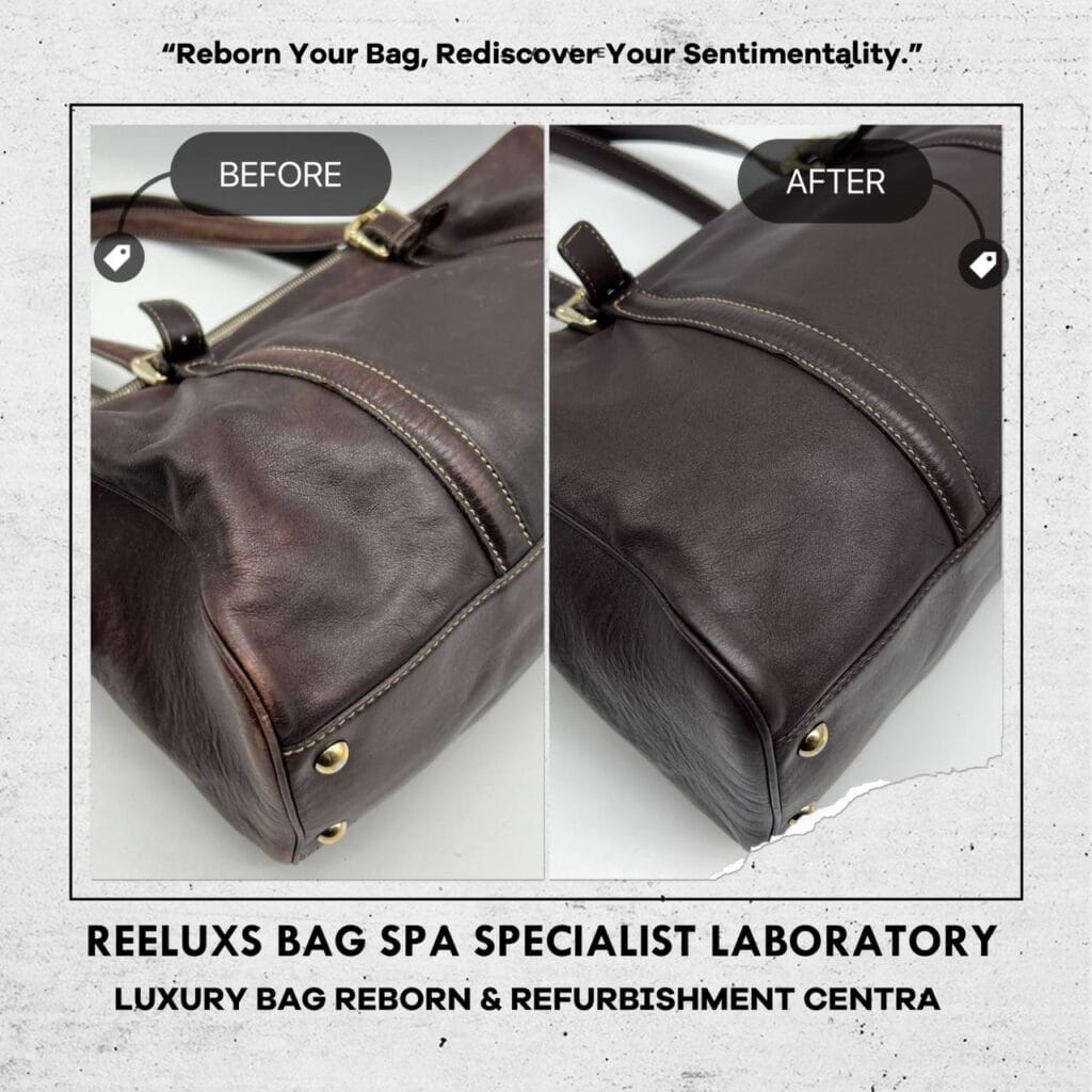 Brown Leather Handbag Heavy Black Stain Problem Color Faded Corner Damaged Changed… — frame 3