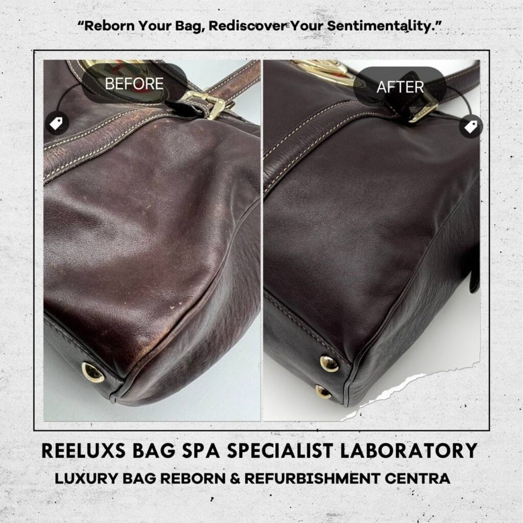 Brown Leather Handbag Heavy Black Stain Problem Color Faded Corner Damaged Changed… — frame 4