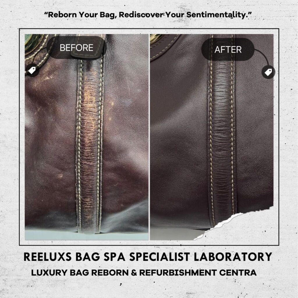 Brown Leather Handbag Heavy Black Stain Problem Color Faded Corner Damaged Changed… — frame 5
