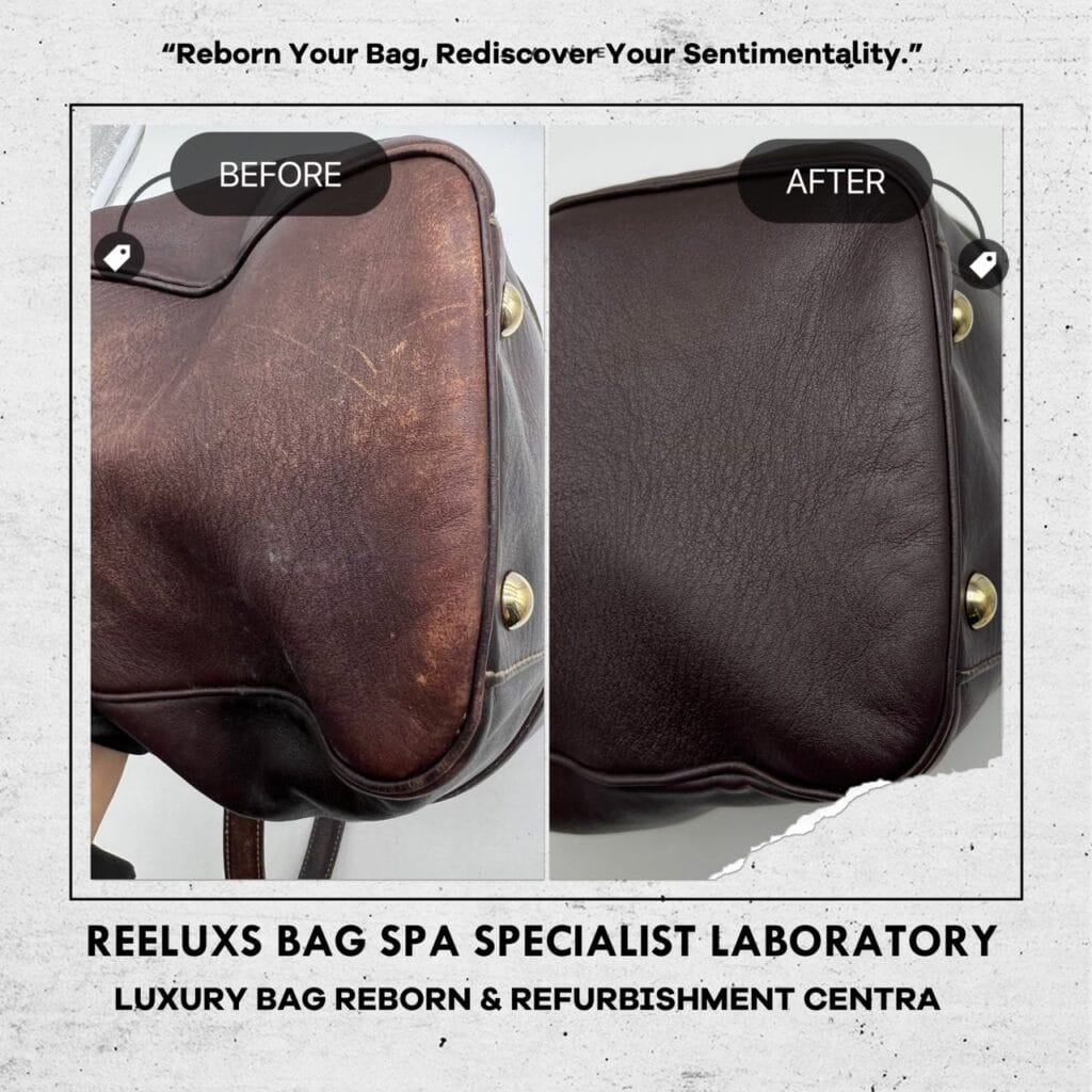 Brown Leather Handbag Heavy Black Stain Problem Color Faded Corner Damaged Changed… — frame 7