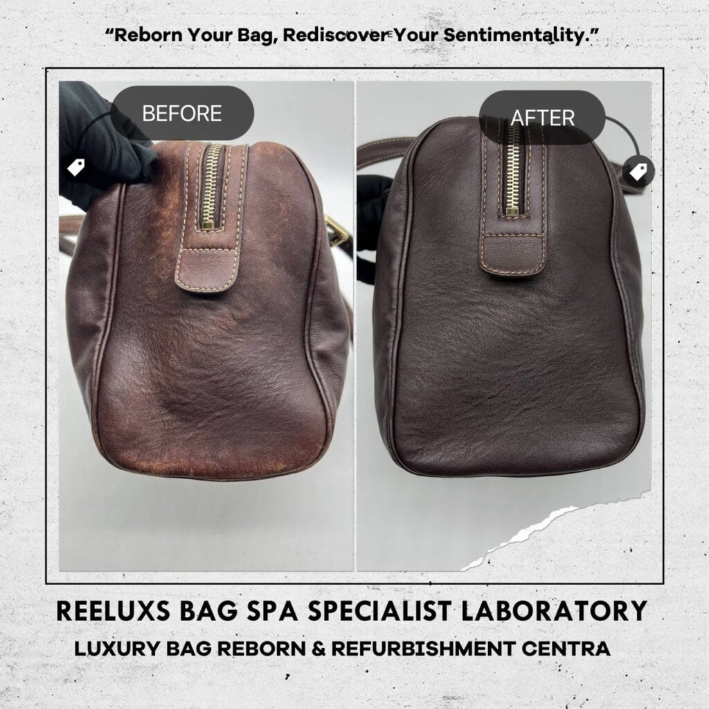 Brown Leather Handbag Heavy Black Stain Problem Color Faded Corner Damaged Changed… — frame 8