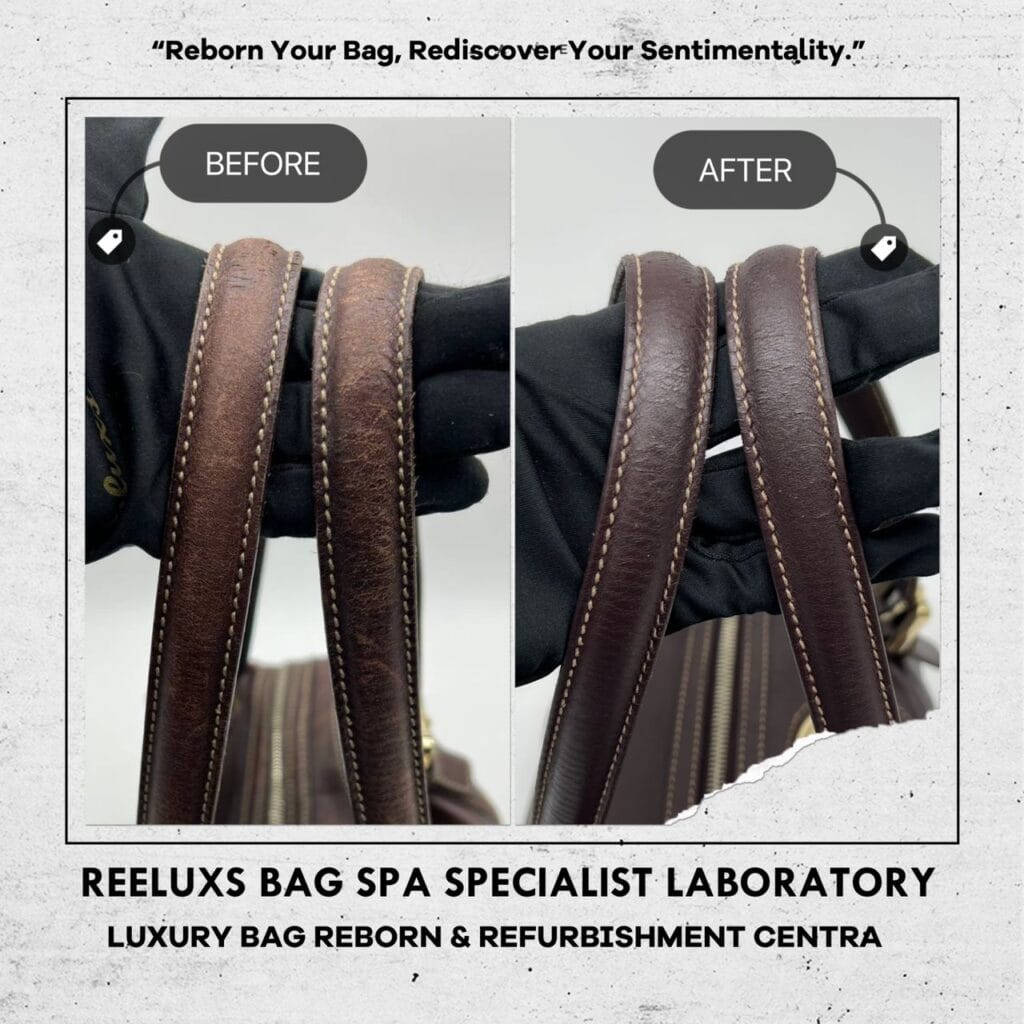 Brown Leather Handbag Heavy Black Stain Problem Color Faded Corner Damaged Changed… — frame 9