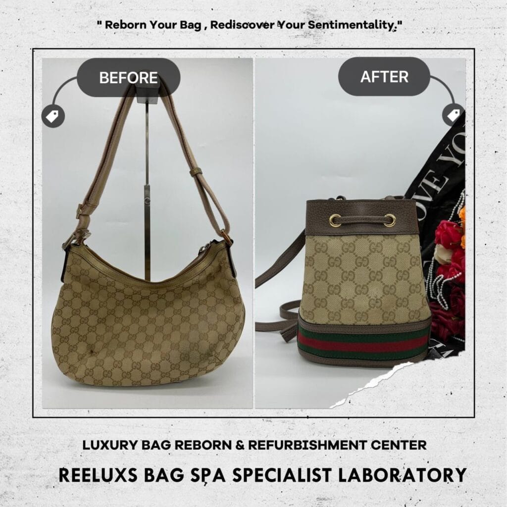 GG Beige Dark Brown Shoulder Bag Customized To Ophidia GG Mini Bucket… — frame 2