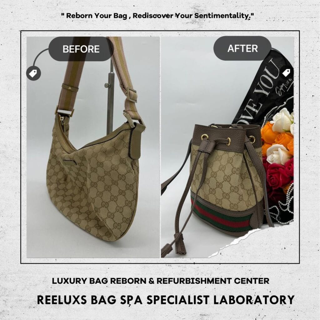 GG Beige Dark Brown Shoulder Bag Customized To Ophidia GG Mini Bucket… — frame 4